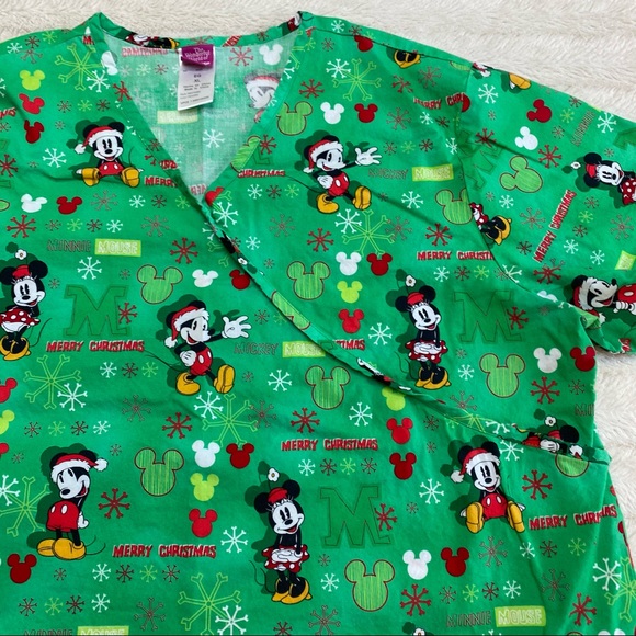 Disney holiday Mickey Mouse Women's scrub Top XL - Picture 5 of 14